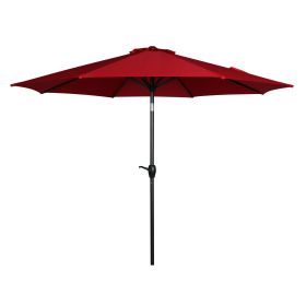 9' Red Crank Lift and 3 Position Tilt Patio Umbrella