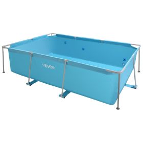 Frame Above Ground Swimming Pool, 118 x 78 x 30 in Rectangular Steel Metal Frame, Large Rectangle Outdoor Backyard Family Pool