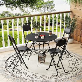 4pcs Folding Stool with Back, Cushioned Padded Folding Stool