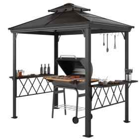 Arbecue And Cooking Pergola (Color: Black)
