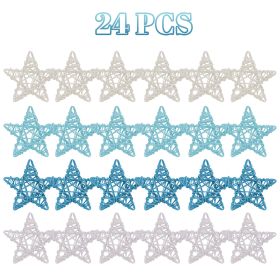 24 Pcs Blue Theme Wicker Rattan Balls (Option: W13627254)