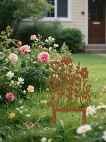 1PC Rustic Metal Wild Garden Stakes-Vintage Outdoor Decor For Lawns Flower Pots (Option: Look at the picture)
