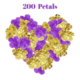 200 Pcs Artificial Silk Rose Petals For Graduation Black Green Red Purple Blue Golden Mix Color Fake Flowers Petals For Graduation Ceremony Weddi (Color: PURPLE)