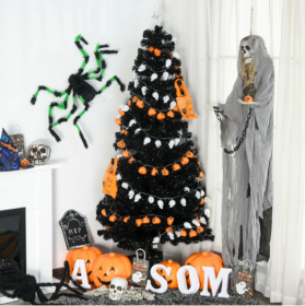 7ft Prelit Artificial Christmas Tree (Color: Black)