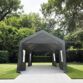 Party Tent Gazebo Heavy Duty Outdoor Car Canopy Carport Portable Garage (Option: Grey-12x20ft)