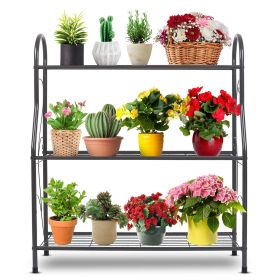 1Pc 3 Tier Plant Stand Shelf Flower Pot Holder Display Rack 88LBS Utility Storage Organizer (Option: 1Pack)
