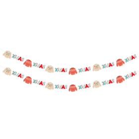 24PCS Christmas Banner Paper Christmas Sign Garland Gingerbread Man Snowman Hanging Christmas Bunting Garland For Christmas Party Decorations Xma (Option: Sweater)