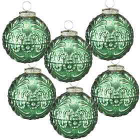 D3.9 Christmas Ball Ornaments, Glass Decorative Hanging Ball Christmas Tree Ornaments For Holiday Party Decorations, Set Of 6 (Option: AS PIC)