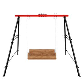 Swing Sets for Backyard, Outdoor Porch Swing Frame, Hammock Chair Stand Only, Max Load 550Lbs A-Frame Swing Stand, Swing Set for Patio, Playgroun (Color: Red)