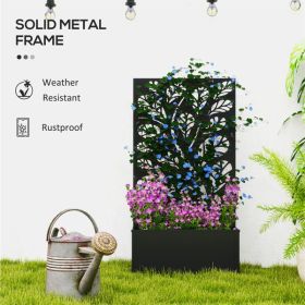 Garden Bed, Galvanized Planter, Garden Bed with Privacy Pan (Color: as picture)