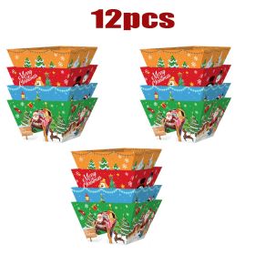 12Pcs Christmas Paper Food Tray (Option: W13688131)